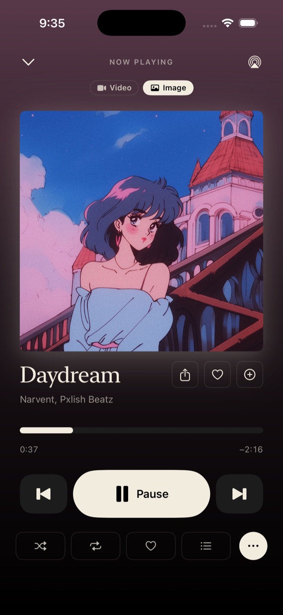 The Mediano player, tinted from the album artwork.